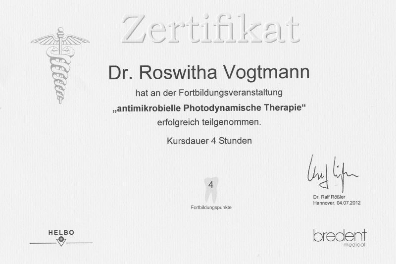 Ihre Wohlfühlpraxis“
Praxisgemeinschaft Dr. Roswitha Vogtmann, ZÄ